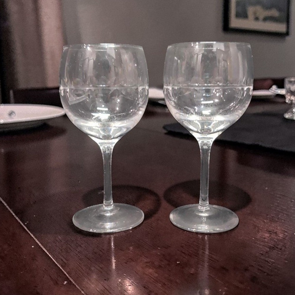 Lenox Candleglow Lead Crystal Wine Goblets,‎ Set Of 2, Vtg Replacement Stemware